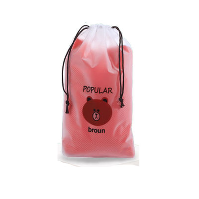 PE Wodoodporna 160mic 16 * 20cm plastikowa torba ze sznurkiem na kosmetyki / podróżowanie